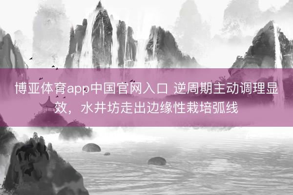 博亚体育app中国官网入口 逆周期主动调理显效，水井坊走出边缘性栽培弧线