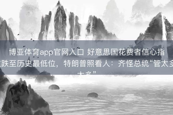 博亚体育app官网入口 好意思国花费者信心指数跌至历史最低位，特朗普照看人：齐怪总统“管太多”