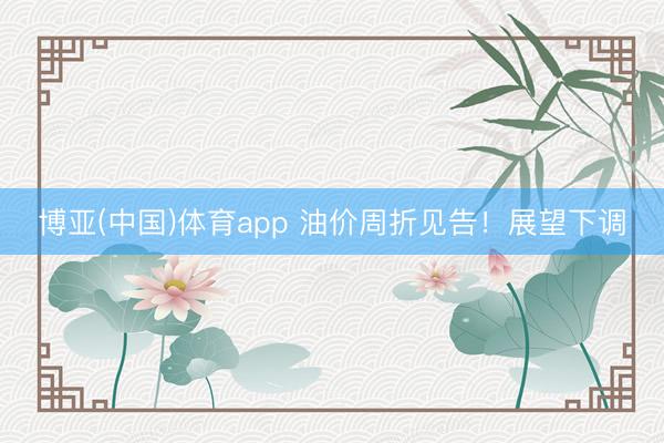 博亚(中国)体育app 油价周折见告！展望下调