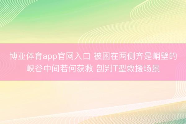 博亚体育app官网入口 被困在两侧齐是峭壁的峡谷中间若何获救 剖判T型救援场景