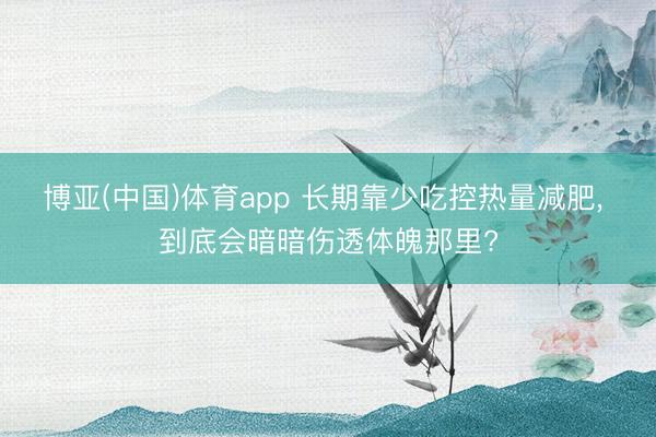 博亚(中国)体育app 长期靠少吃控热量减肥， 到底会暗暗伤透体魄那里?