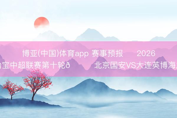 博亚(中国)体育app 赛事预报 ⚽ 2026怡宝中超联赛第十轮🆚北京国安VS大连英博海发