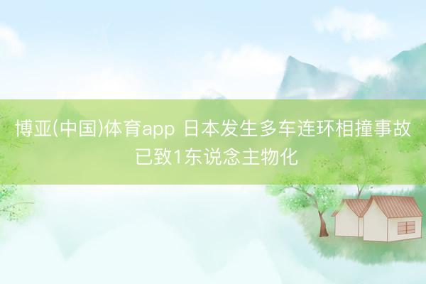 博亚(中国)体育app 日本发生多车连环相撞事故 已致1东说念主物化